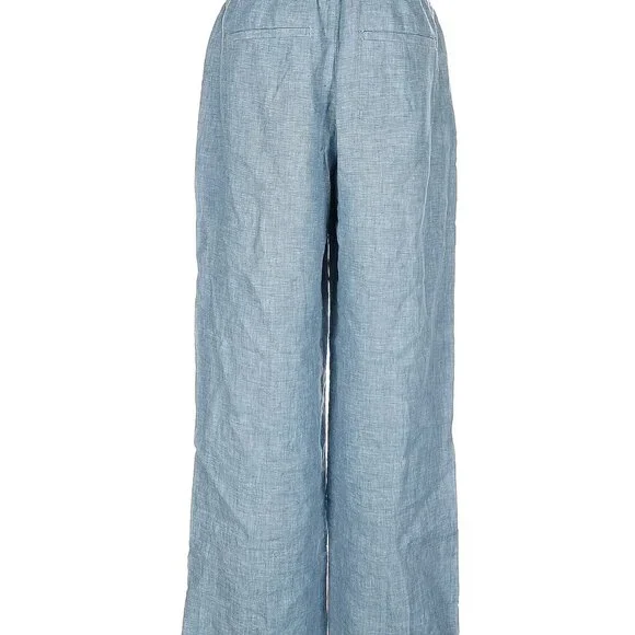 Athleta Retreat Linen Wide Leg Pants -- light blue -- sz 18 - Picture 2 of 9